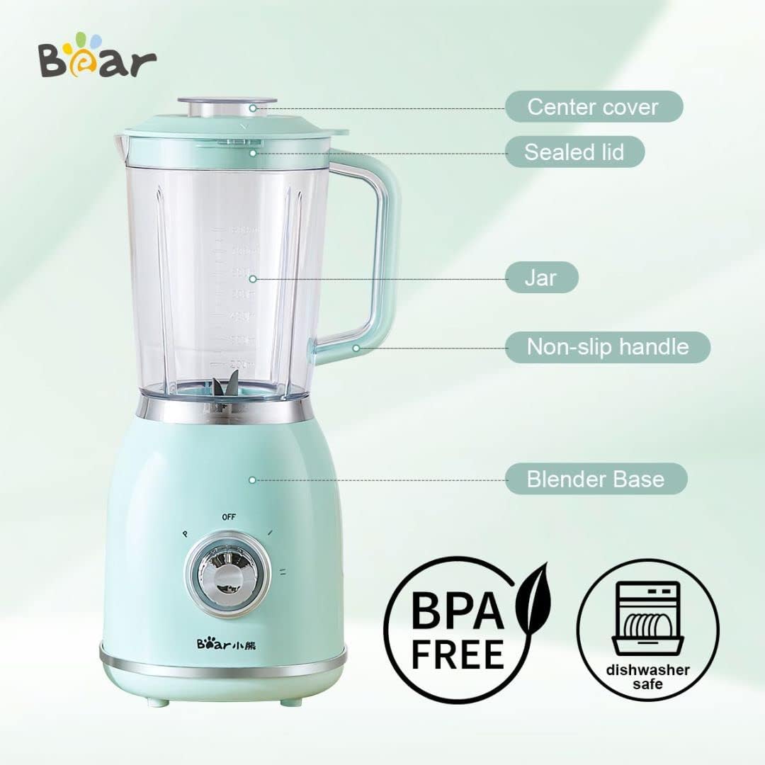 Bear Portable Personal Countertop Blender LLJ-P08J5  for Shakes and Smoothies, 300W/800ML