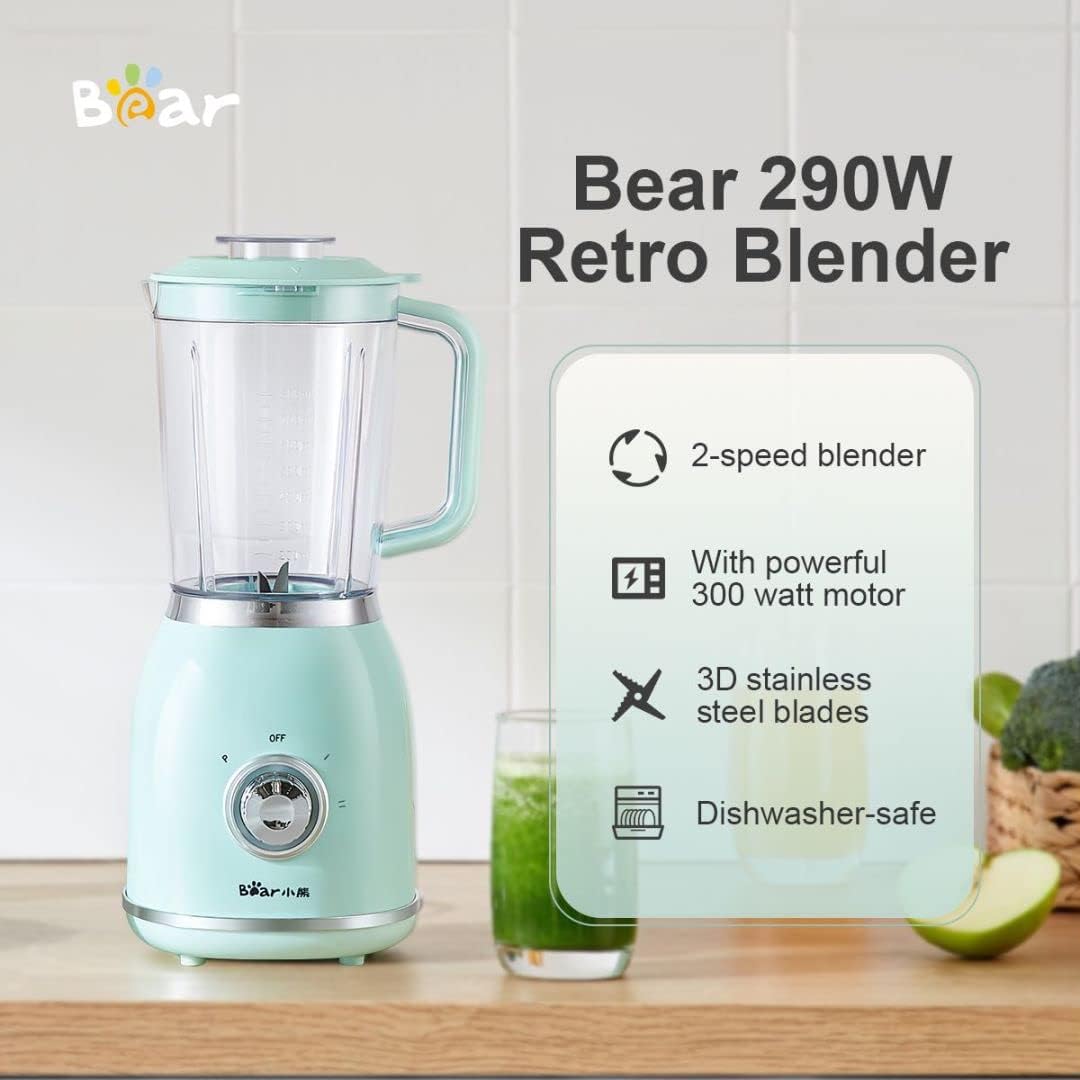 Bear Portable Personal Countertop Blender LLJ-P08J5  for Shakes and Smoothies, 300W/800ML